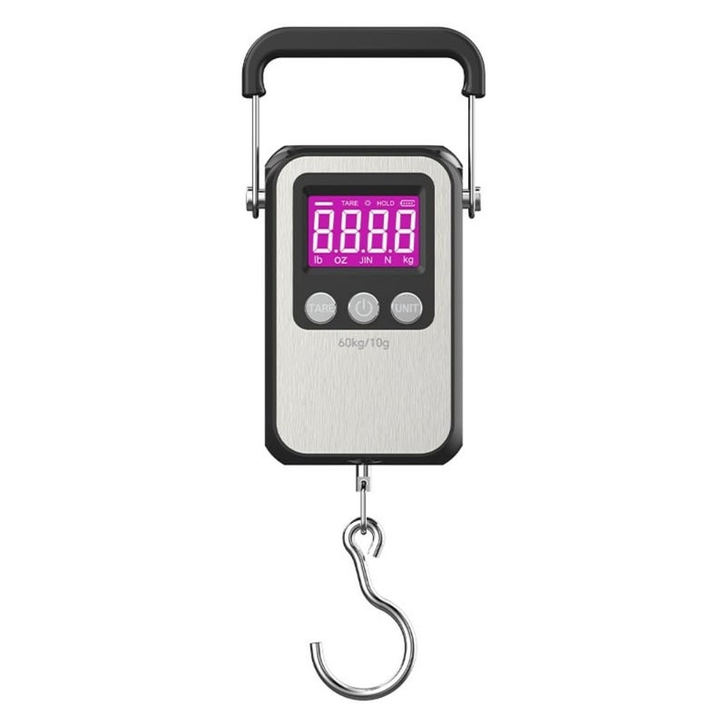 Klau Portable Rechargeable 60 kg / 120 lb Heavy Duty Hanging Scale Luggage Scales with Wide Handle Black for Home Farm Hunting Outdoor - Image 1